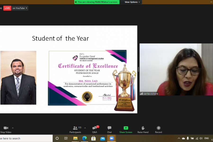 Announcement of student of the year